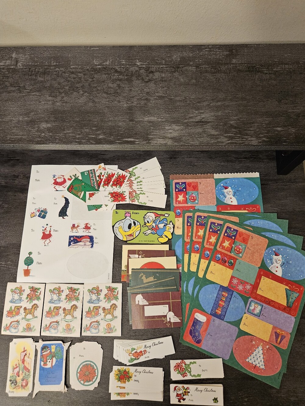 100+ Vintage Christmas Gift Tag & Sticker Lot - Retro Holiday Ephemera